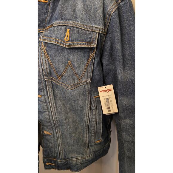 Nwt Wrangler western rancher barn denim Sherpa jacket sm - Picture 2 of 13